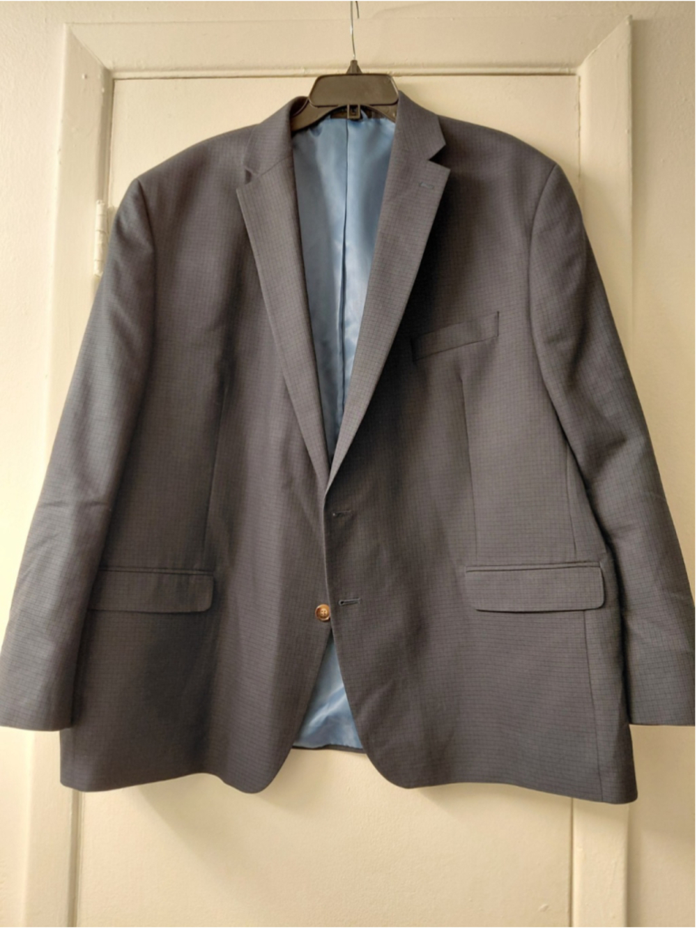 Chaps Mens Gray Notch Lapel 2 Button Blazer Sports Coat Suit Jacket 52R